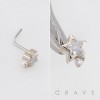 TWINKLE STAR CZ SPARKLING SKY 316L SURGICAL STEEL L-SHAPE NOSE RING